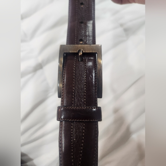 Mezlan Brown Genuine Leather Belt Size 32 - Picture 3 of 8